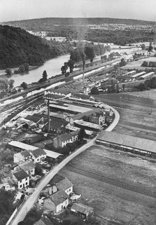 Vue aérienne depuis le sud. © Région Bourgogne-Franche-Comté, Inventaire du patrimoine
