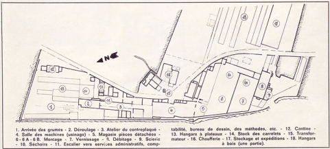 Plan-masse de l'usine en 1970. © Région Bourgogne-Franche-Comté, Inventaire du patrimoine