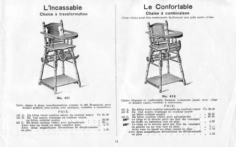 Chaises hautes à transformation ou combinaison. © Région Bourgogne-Franche-Comté, Inventaire du patrimoine