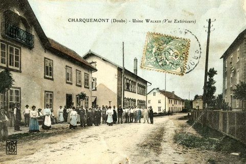 Charquemont (Doubs) - Usine Walker (vue extérieure), entre 1904 et 1907. La future usine Wasner occupe le premier plan à gauche. © Région Bourgogne-Franche-Comté, Inventaire du patrimoine Charquemont (Doubs) - Usine Walker (vue extérieure), entre 1904 et 1907. La future usine Wasner occupe le premier plan à gauche. © Région Bourgogne-Franche-Comté, Inventaire du patrimoine