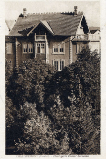 Charquemont (Doubs). - Horlogerie Ernest Struchen [façade postérieure de la maison], 1ère moitié 20e siècle. © Région Bourgogne-Franche-Comté, Inventaire du patrimoine
