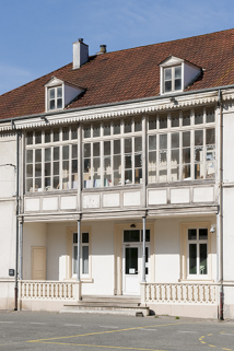 Détail de la loggia de la façade est. © Région Bourgogne-Franche-Comté, Inventaire du patrimoine