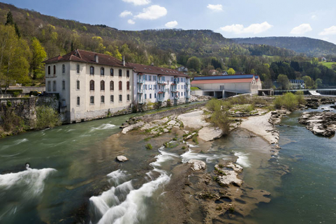 Usine rive droite depuis le pont. © Région Bourgogne-Franche-Comté, Inventaire du patrimoine