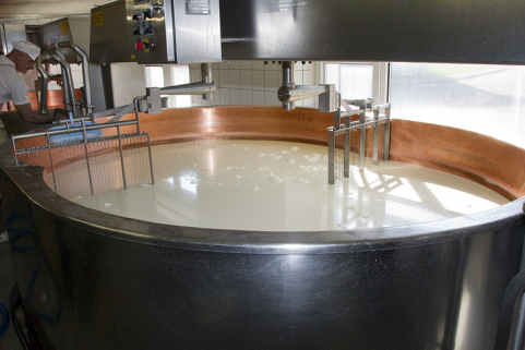 Fabrication du comté : deuxième cuve, équipée des tranche-caillé. © Région Bourgogne-Franche-Comté, Inventaire du patrimoine