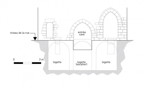 Restitution partielle de l'élévation sur rue. © Région Bourgogne-Franche-Comté, Inventaire du Patrimoine