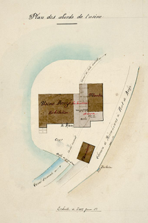 Règlement d’eau de l’usine des héritiers Donzé. Plan des abords de l’usine. © Région Bourgogne-Franche-Comté, Inventaire du patrimoine