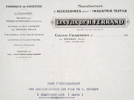 Papier à en-tête, vers 1920. © Région Bourgogne-Franche-Comté, Inventaire du patrimoine