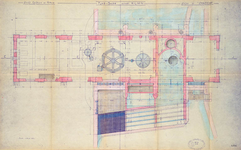 Société Electrique de Belchamp. Station du Chatelot. Plan-coupe de l’usine, pièce n°9, tirage, échelle 1/50, le 30/01/1934. © Région Bourgogne-Franche-Comté, Inventaire du patrimoine Société Electrique de Belchamp. Station du Chatelot. Plan-coupe de l’usine, pièce n°9, tirage, échelle 1/50, le 30/01/1934. © Région Bourgogne-Franche-Comté, Inventaire du patrimoine
