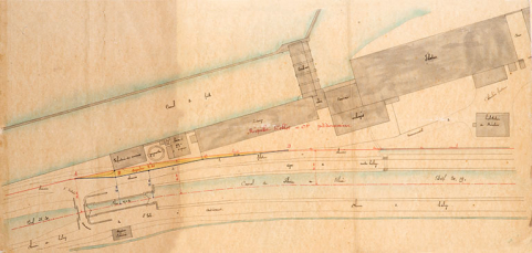Méquillet, Noblot et Cie. Plan des lieux à joindre au rapport […], calque, plume, lavis, Belfort, le 15 juin 1877 © Région Bourgogne-Franche-Comté, Inventaire du patrimoine