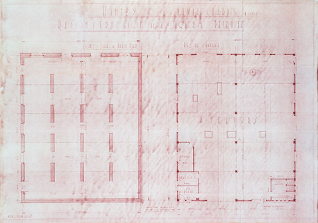 M Hintzi, sinistré à Damprichard – Doubs. Reconstruction de la scierie détruite. Sous-sol de plain-pied [et] Rez de chaussée, 18 février 1948 © Région Bourgogne-Franche-Comté, Inventaire du patrimoine