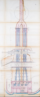 Forces motrices du Doubs. Usine hydro-électrique de Liebvillers [...] Ouvrages aval. Plan de l’ensemble, octobre 1923 © Région Bourgogne-Franche-Comté, Inventaire du patrimoine