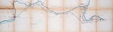 Forces motrices du Doubs. Usine Hydro-Électrique de Liebvillers. Plan sommaire des lieux et des ouvrages projetés [détail de la partie droite : de Grosbois à Liebvillers], 1er novembre 1920 © Région Bourgogne-Franche-Comté, Inventaire du patrimoine