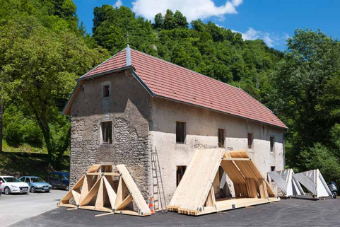 Bâtiment agricole depuis le sud-ouest. © Région Bourgogne-Franche-Comté, Inventaire du patrimoine