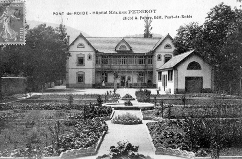 Pont-de-Roide - Hôpital Hélène Peugeot. Carte postale, cliché A. Faivre, s.d. [vers 1910] © Région Bourgogne-Franche-Comté, Inventaire du patrimoine