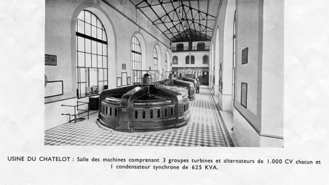 Centrale du Châtelot. Salle des machines. Photogr., s.n., s.d. [vers 1935]. © Région Bourgogne-Franche-Comté, Inventaire du patrimoine