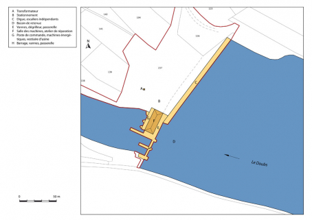 Plan-masse et de situation. Extrait du plan cadastral, 2012, section A. © Région Bourgogne-Franche-Comté, Inventaire du patrimoine Plan-masse et de situation. Extrait du plan cadastral, 2012, section A. © Région Bourgogne-Franche-Comté, Inventaire du patrimoine