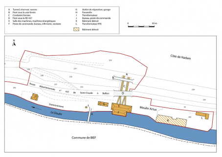 Plan-masse et de situation. Extrait du plan cadastral, 2012, section B. © Région Bourgogne-Franche-Comté, Inventaire du patrimoine Plan-masse et de situation. Extrait du plan cadastral, 2012, section B. © Région Bourgogne-Franche-Comté, Inventaire du patrimoine