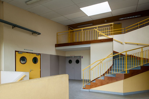 Détail de l'escalier intérieur de l'atelier. © Région Bourgogne-Franche-Comté, Inventaire du patrimoine