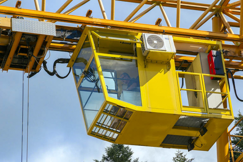 Portique roulant : cabine de commande. © Région Bourgogne-Franche-Comté, Inventaire du patrimoine