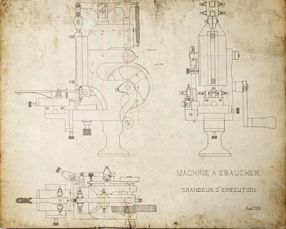 Machine à ébaucher. Grandeur d'exécution, août 1916. © Région Bourgogne-Franche-Comté, Inventaire du patrimoine