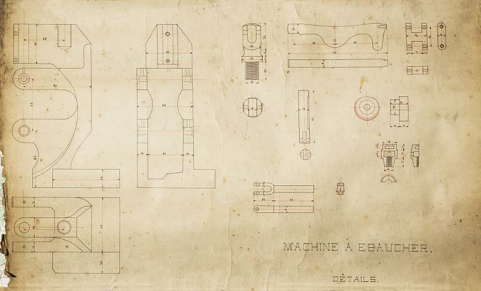Machine à ébaucher. Détails, 1916. © Région Bourgogne-Franche-Comté, Inventaire du patrimoine