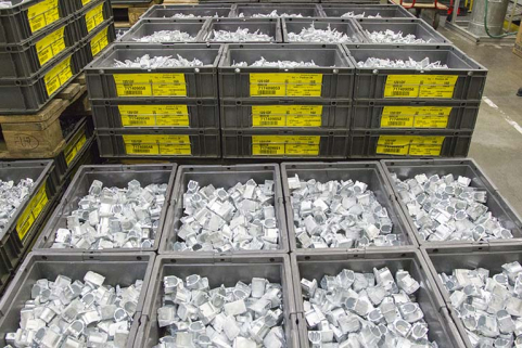 Site récent : stockage de produits finis en zamak. © Région Bourgogne-Franche-Comté, Inventaire du patrimoine