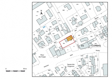 Plan-masse et de situation. © Région Bourgogne-Franche-Comté, Inventaire du patrimoine