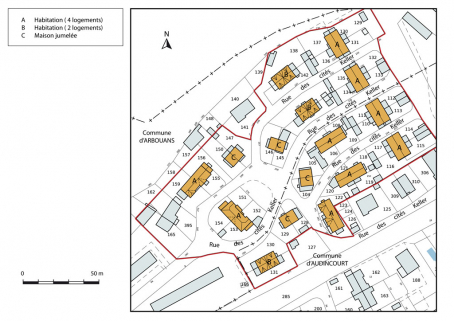 Plan-masse et de situation. © Région Bourgogne-Franche-Comté, Inventaire du patrimoine
