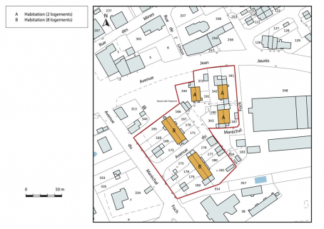 Plan-masse et de situation. © Région Bourgogne-Franche-Comté, Inventaire du patrimoine