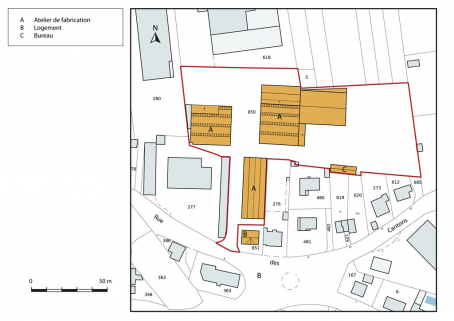 Plan-masse et de situation. © Région Bourgogne-Franche-Comté, Inventaire du patrimoine
