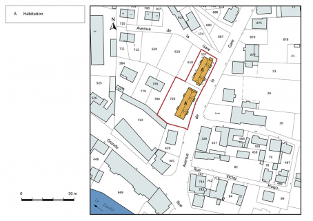 Plan-masse et de situation. © Région Bourgogne-Franche-Comté, Inventaire du patrimoine