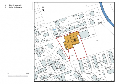 Plan-masse et de situation. © Région Bourgogne-Franche-Comté, Inventaire du patrimoine