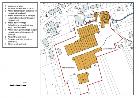 Plan-masse et de situation. © Région Bourgogne-Franche-Comté, Inventaire du patrimoine