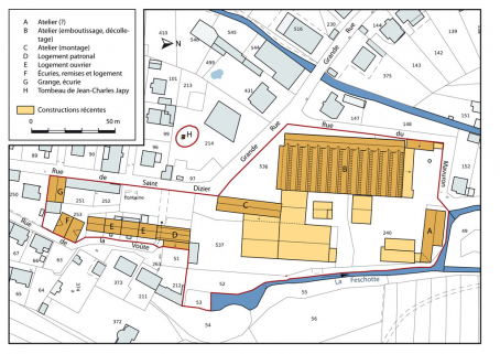 Plan-masse et de situation. © Région Bourgogne-Franche-Comté, Inventaire du patrimoine