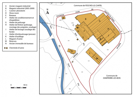 Plan-masse et de situation. © Région Bourgogne-Franche-Comté, Inventaire du patrimoine