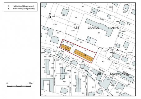 Plan-masse et de situation. © Région Bourgogne-Franche-Comté, Inventaire du patrimoine