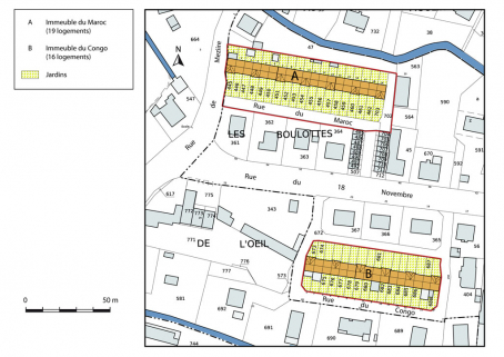 Plan-masse et de situation. © Région Bourgogne-Franche-Comté, Inventaire du patrimoine