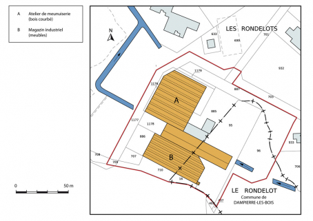 Plan-masse et de situation. © Région Bourgogne-Franche-Comté, Inventaire du patrimoine