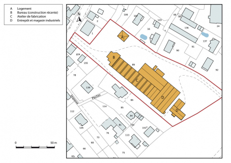 Plan-masse et de situation. © Région Bourgogne-Franche-Comté, Inventaire du patrimoine