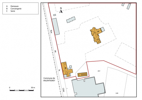 Plan-masse et de situation. © Région Bourgogne-Franche-Comté, Inventaire du patrimoine