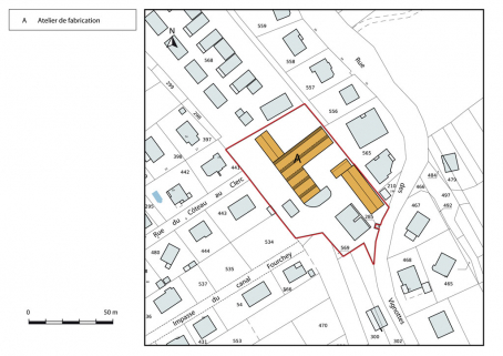 Plan-masse et de situation. © Région Bourgogne-Franche-Comté, Inventaire du patrimoine