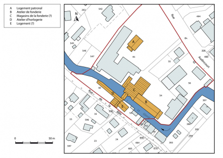 Plan-masse et de situation. © Région Bourgogne-Franche-Comté, Inventaire du patrimoine