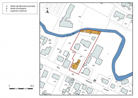 Plan-masse et de situation. © Région Bourgogne-Franche-Comté, Inventaire du patrimoine