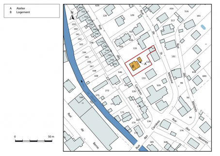 Plan-masse et de situation. © Région Bourgogne-Franche-Comté, Inventaire du patrimoine
