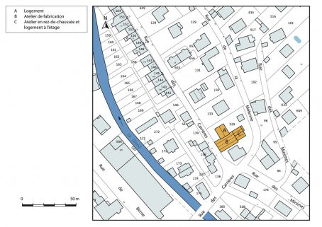 Plan-masse et de situation. © Région Bourgogne-Franche-Comté, Inventaire du patrimoine