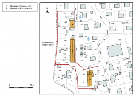 Plan-masse et de situation. © Région Bourgogne-Franche-Comté, Inventaire du patrimoine