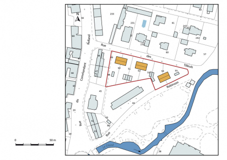 Plan-masse et de situation. © Région Bourgogne-Franche-Comté, Inventaire du patrimoine
