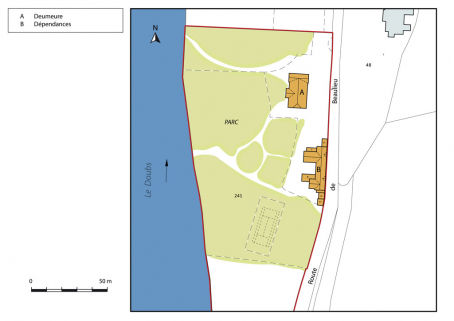 Plan-masse et de situation. © Région Bourgogne-Franche-Comté, Inventaire du patrimoine