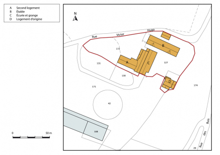 Plan-masse et de situation. © Région Bourgogne-Franche-Comté, Inventaire du patrimoine