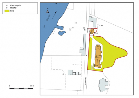Plan-masse et de situation. © Région Bourgogne-Franche-Comté, Inventaire du patrimoine